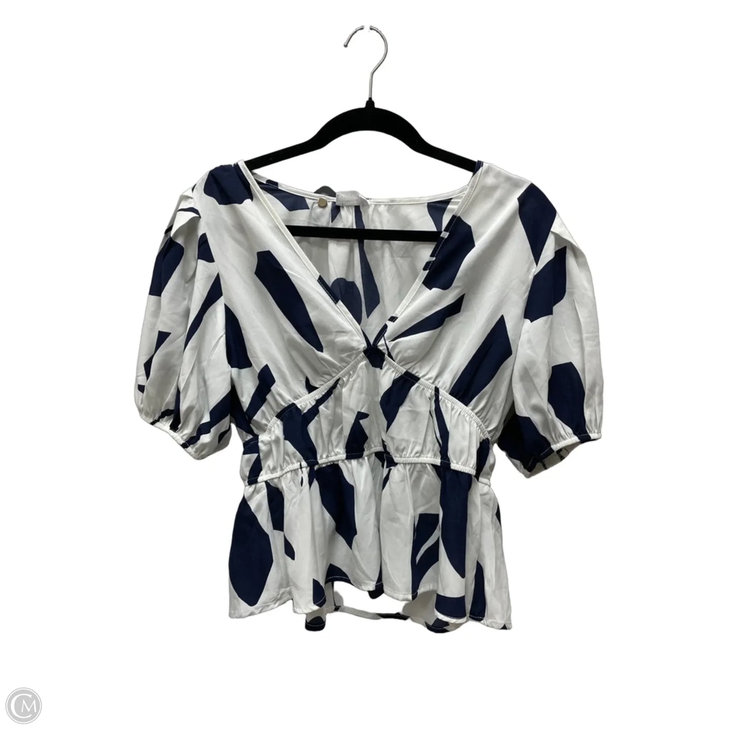 Top Short Sleeve By Sienna Sky In Blue & White, Size: L
