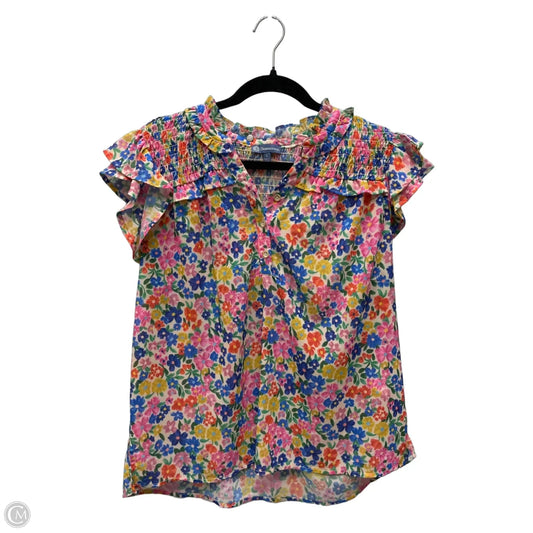 Blouse Sleeveless By Democracy In Floral Print, Size: L