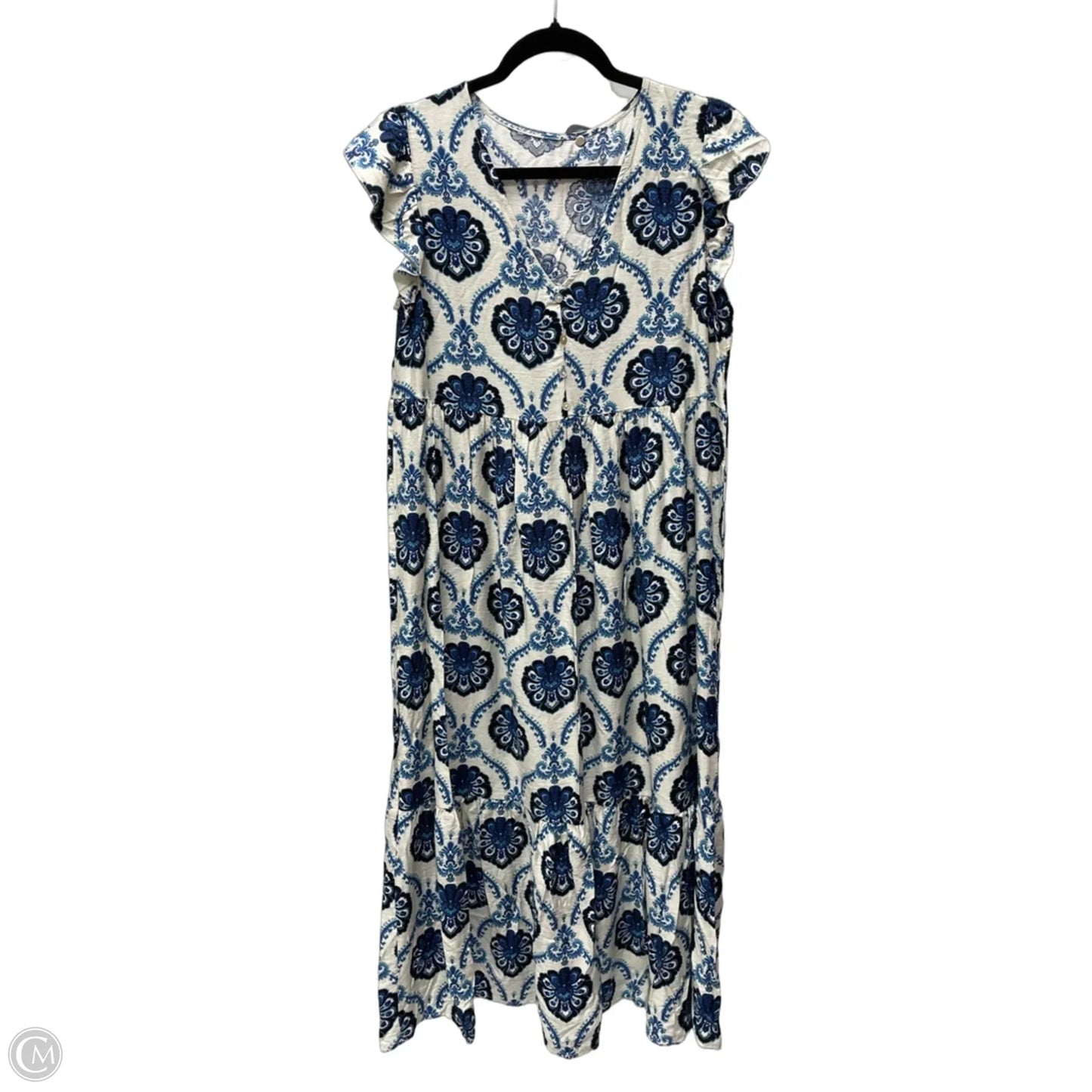 Dress Casual Midi By Clothes Mentor In Geometric Pattern, Size: L