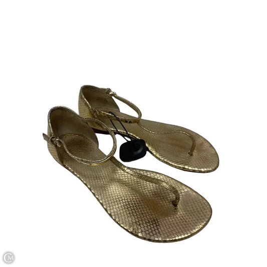 Sandals Designer By Michael Kors In Gold, Size: 9.5