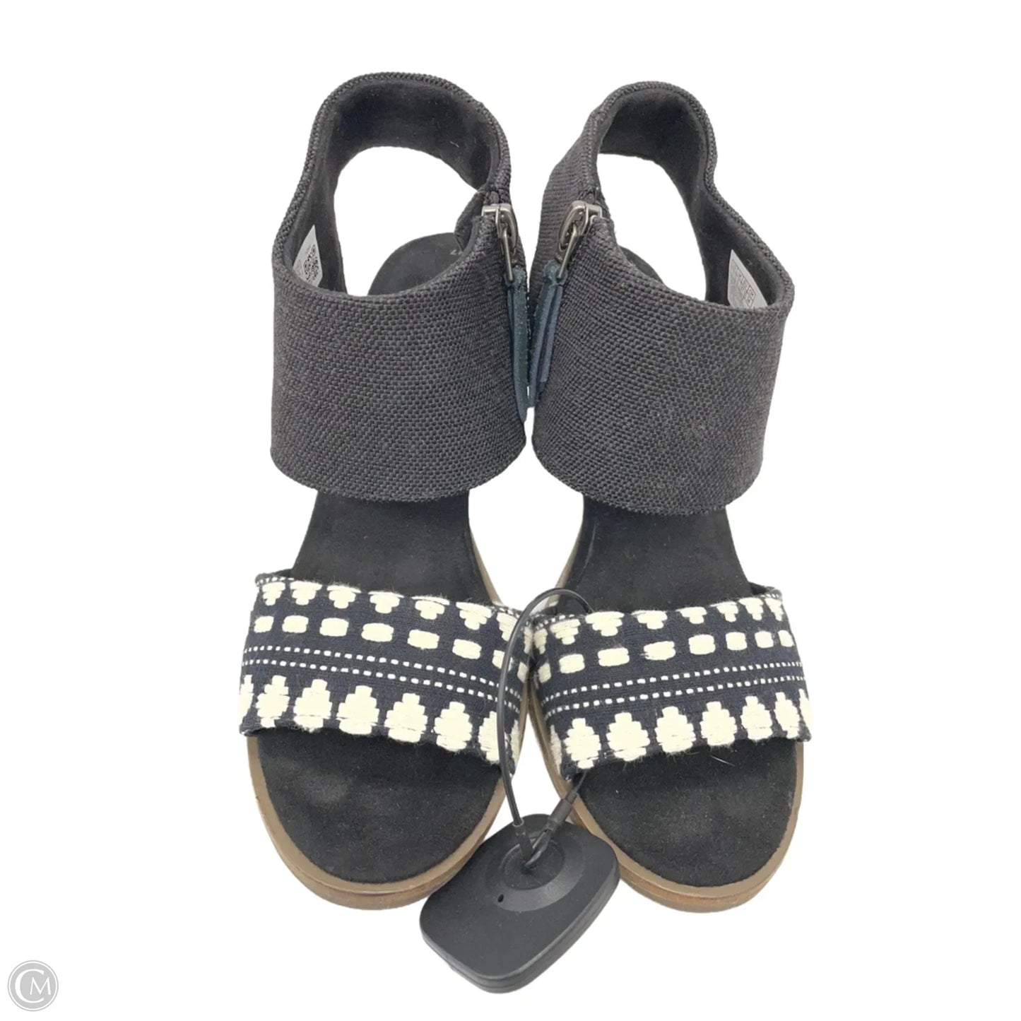 Sandals Heels Block By Toms In Black & Cream, Size: 7