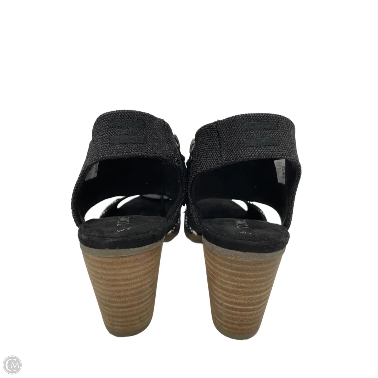 Sandals Heels Block By Toms In Black & Cream, Size: 7