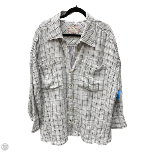Top Long Sleeve By We The Free In Plaid Pattern, Size: L