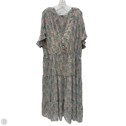 Dress Set 2pc By Ava & Viv In Floral Print, Size: 4x