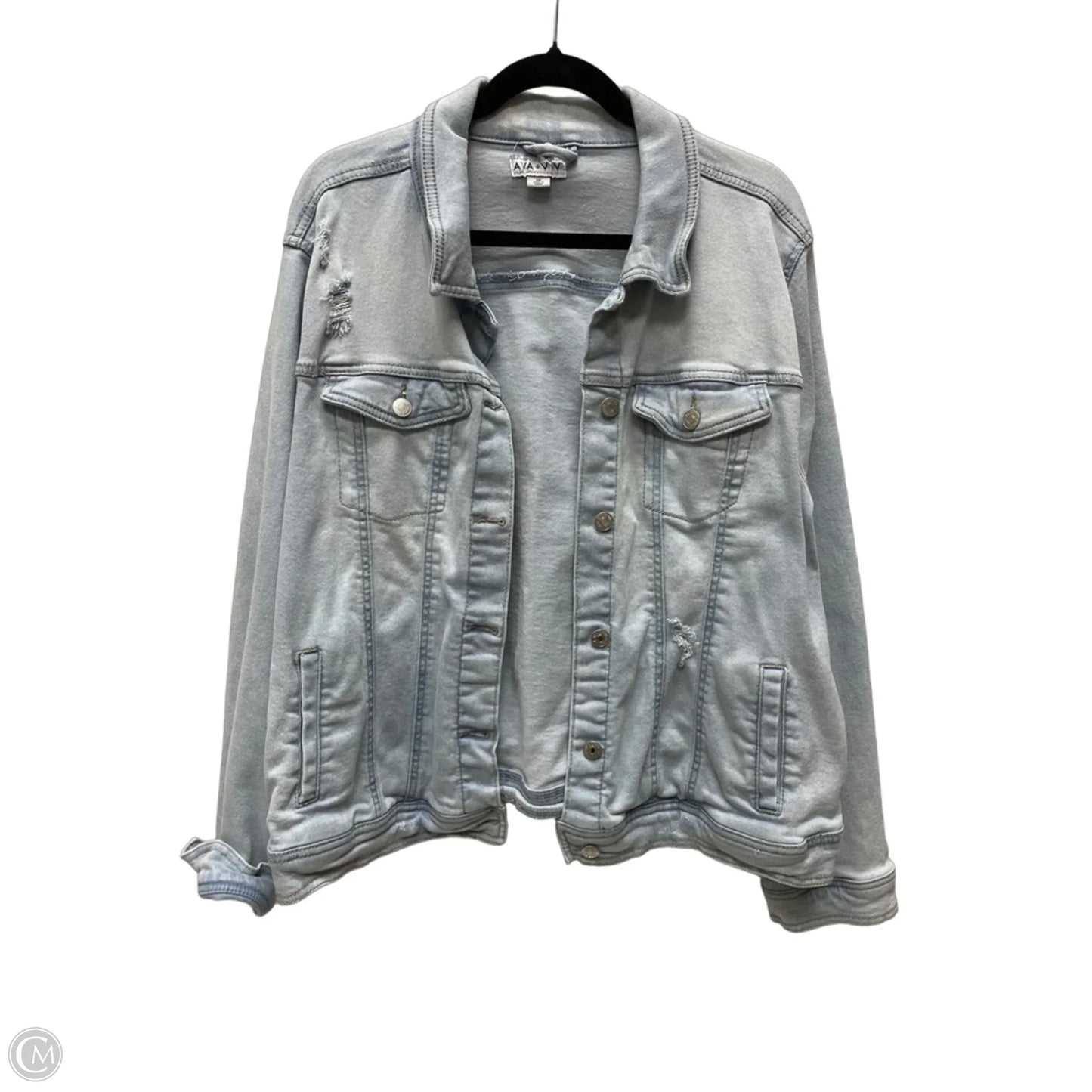 Jacket Denim By Ava & Viv In Blue Denim, Size: 2x