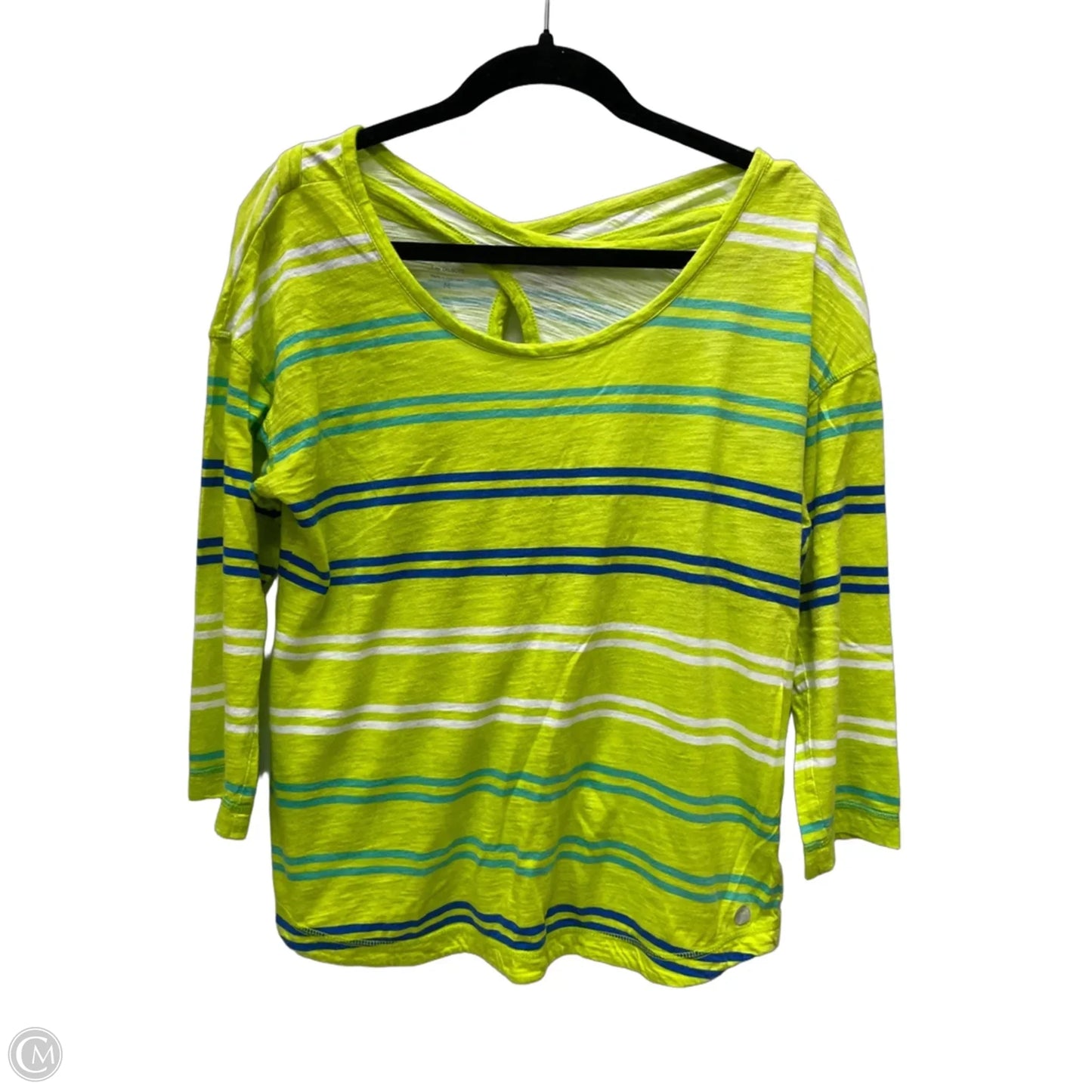 Top Short Sleeve By Talbots In Striped Pattern, Size: M