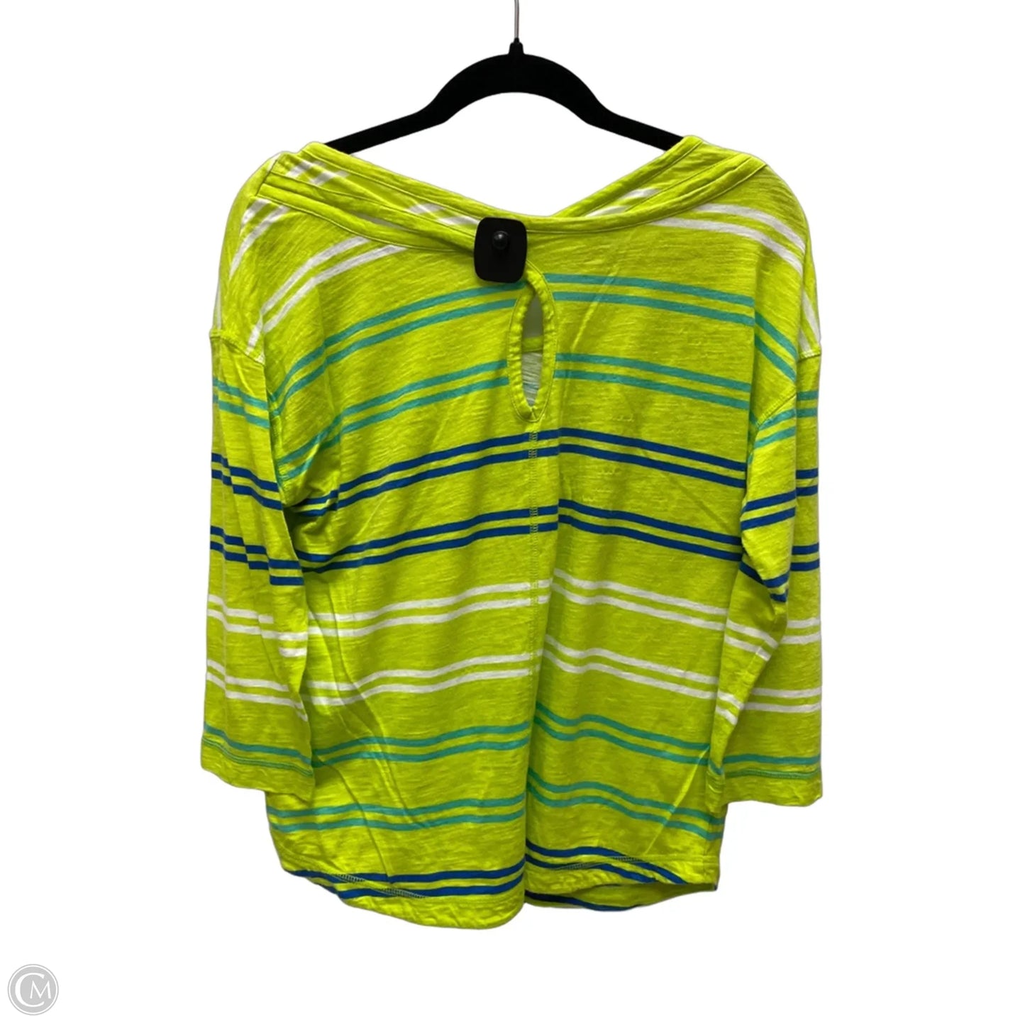 Top Short Sleeve By Talbots In Striped Pattern, Size: M
