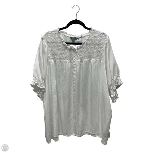 Top Short Sleeve By Terra & Sky In White, Size: 3x
