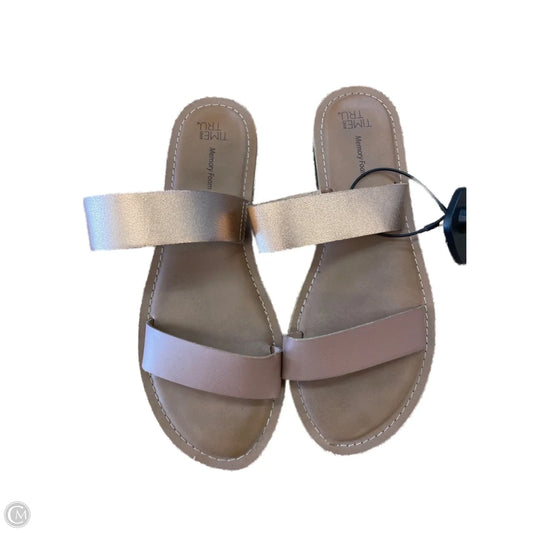 Sandals Flats By Time And Tru In Rose Gold, Size: 8