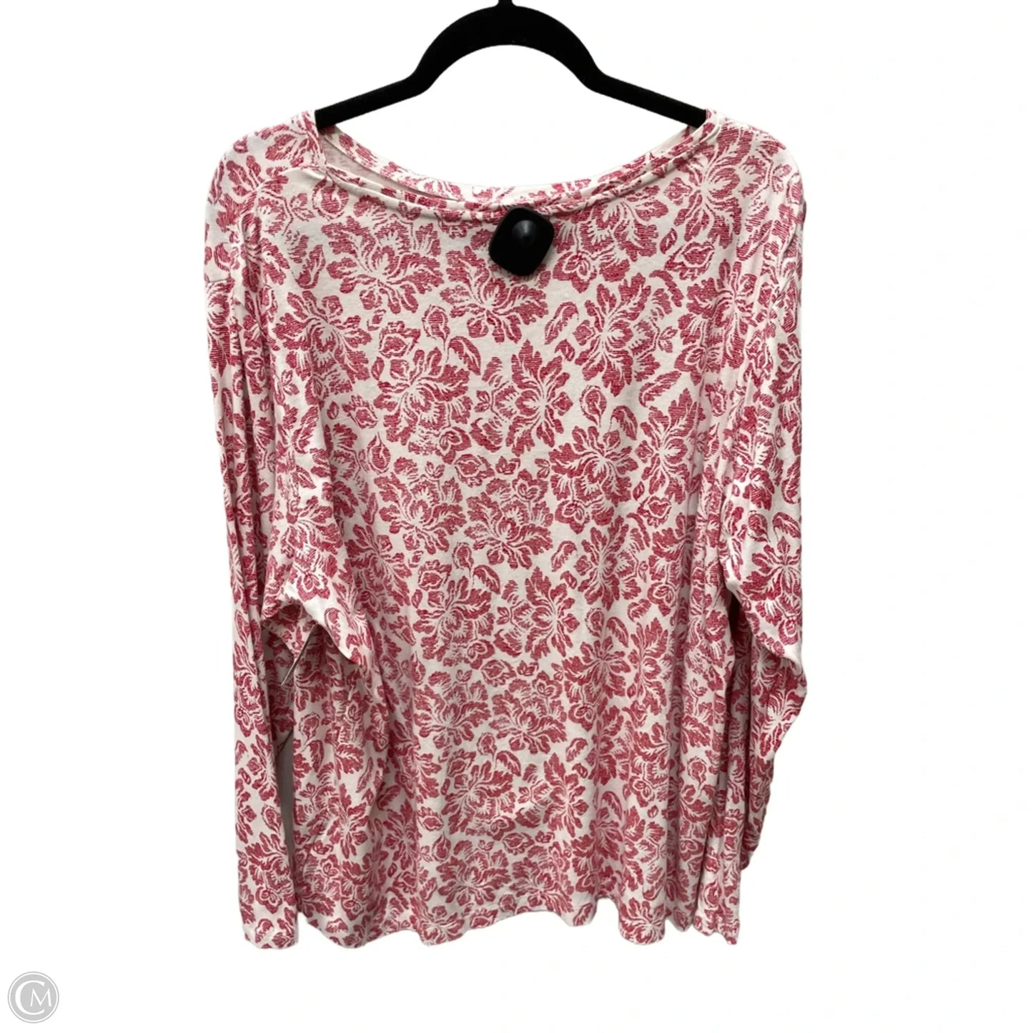 Top Long Sleeve By Croft And Barrow In Red & White, Size: 2x