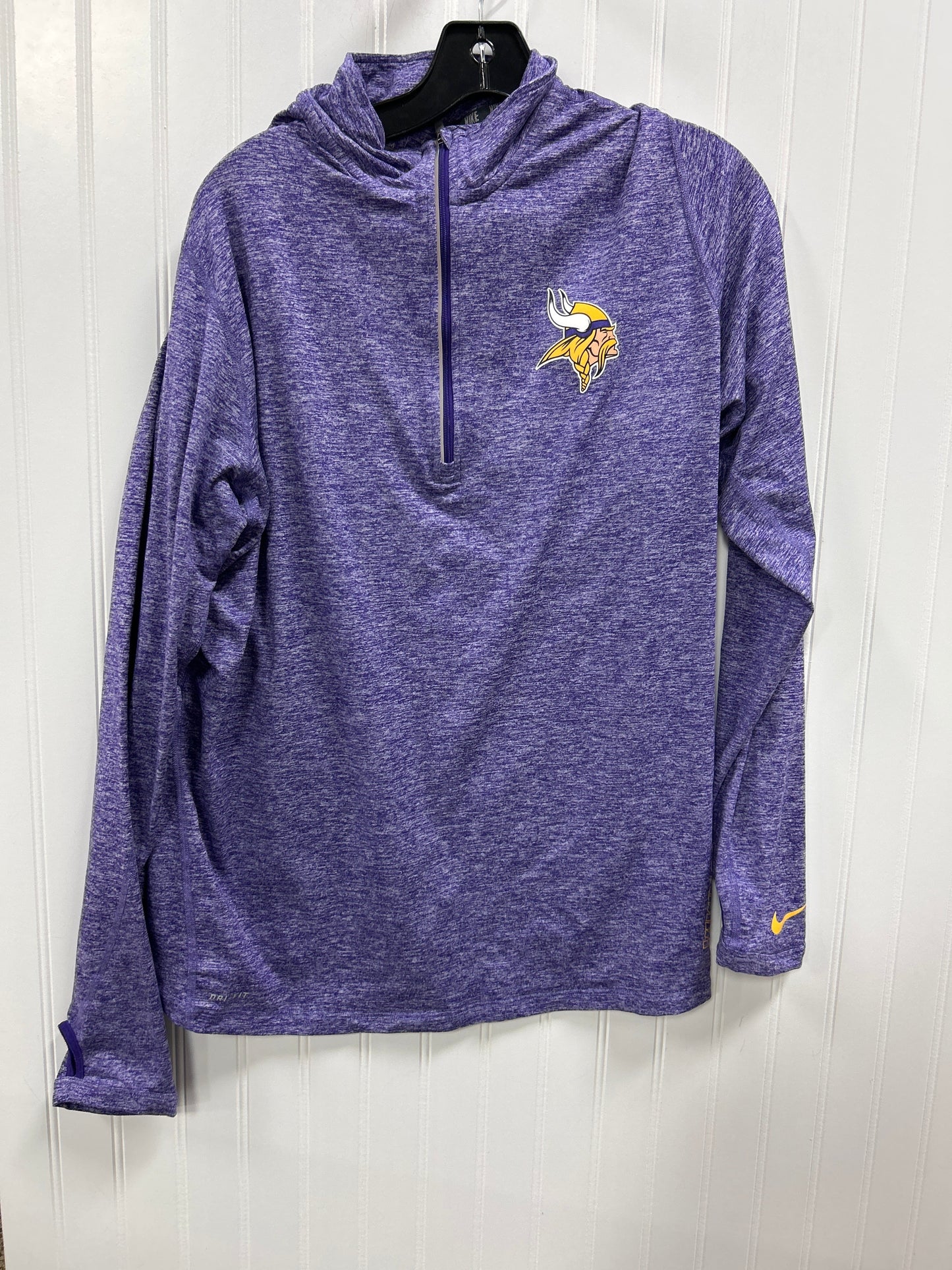 Athletic Top Ls Collar By Nike Apparel In Purple, Size:1X