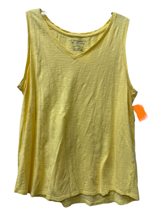 Top Sleeveless Basic By Chicos In Yellow, Size:Xl