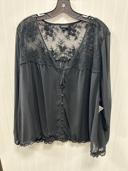 Blouse Ls By Torrid In Black, Size:3X