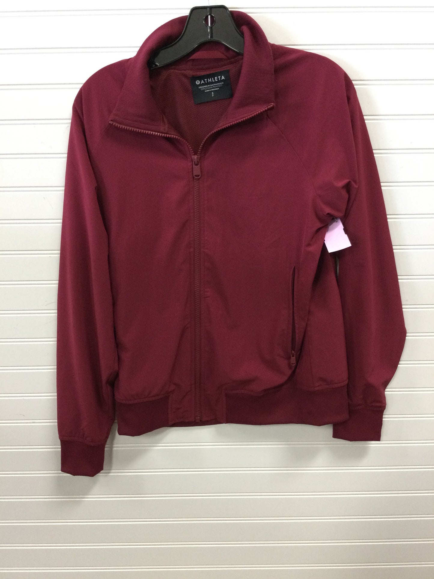 Athletic Jacket By Athleta In Maroon, Size:S