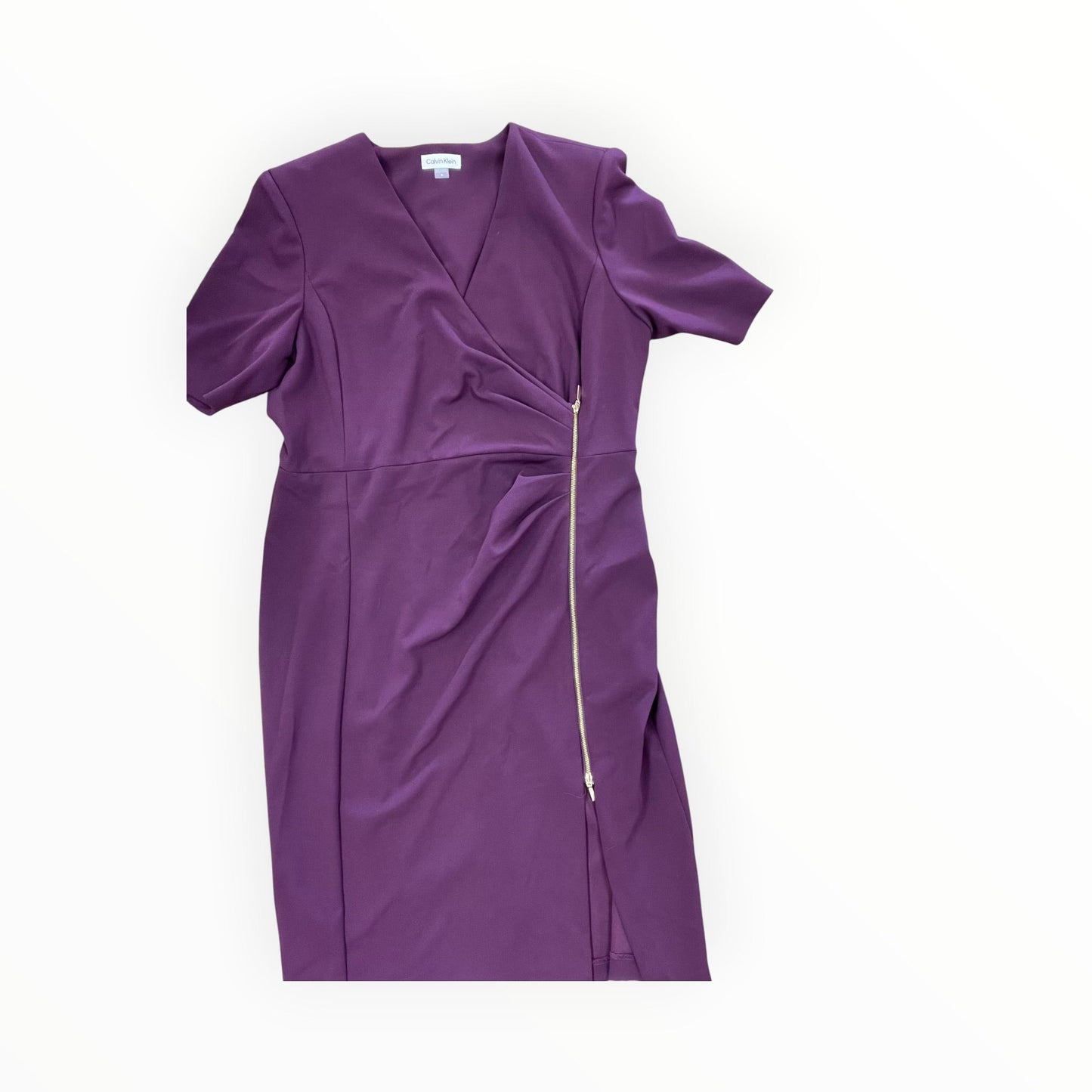 Dress Work By Calvin Klein In Purple, Size:16