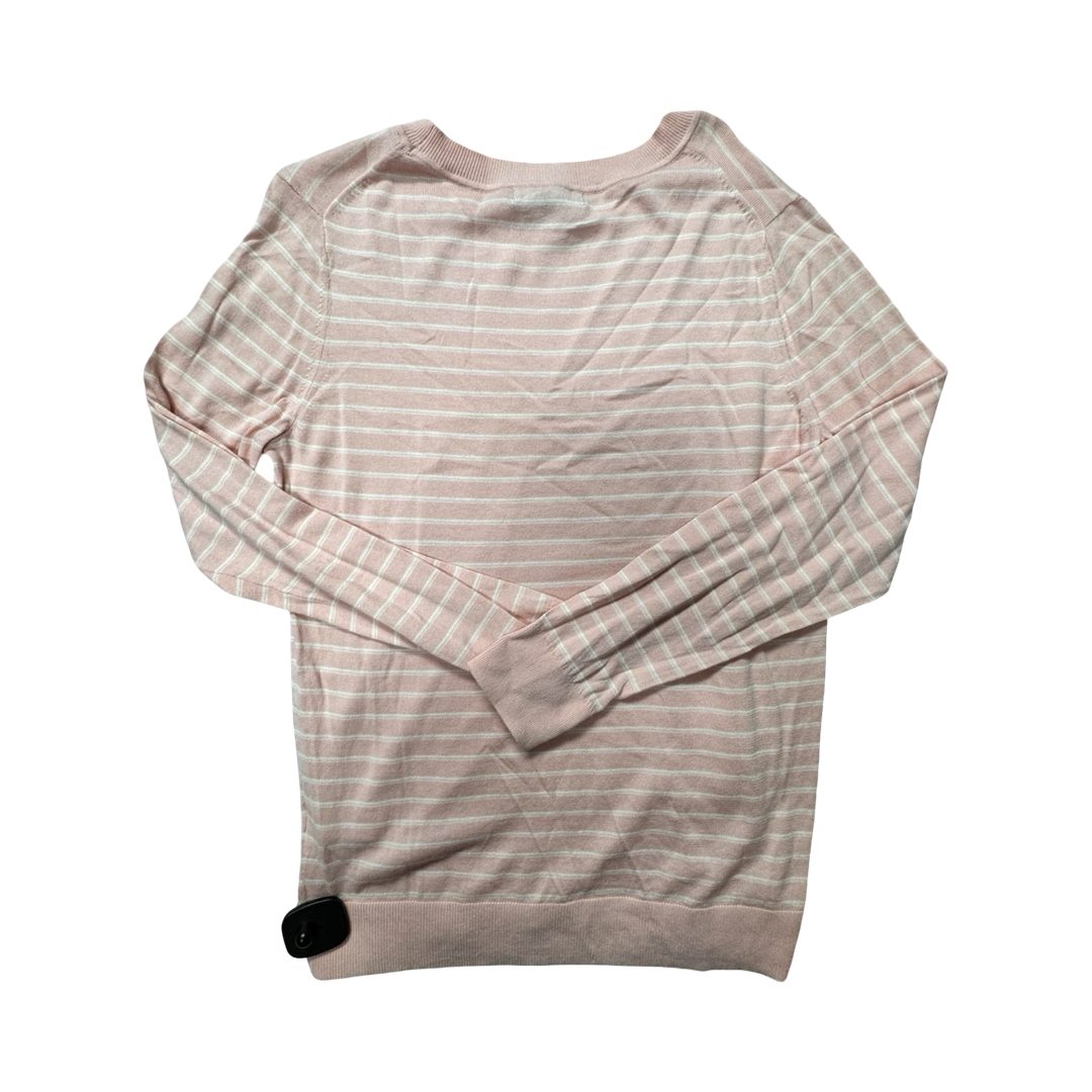 Sweater By Banana Republic In Pink & White Striped, Size:L