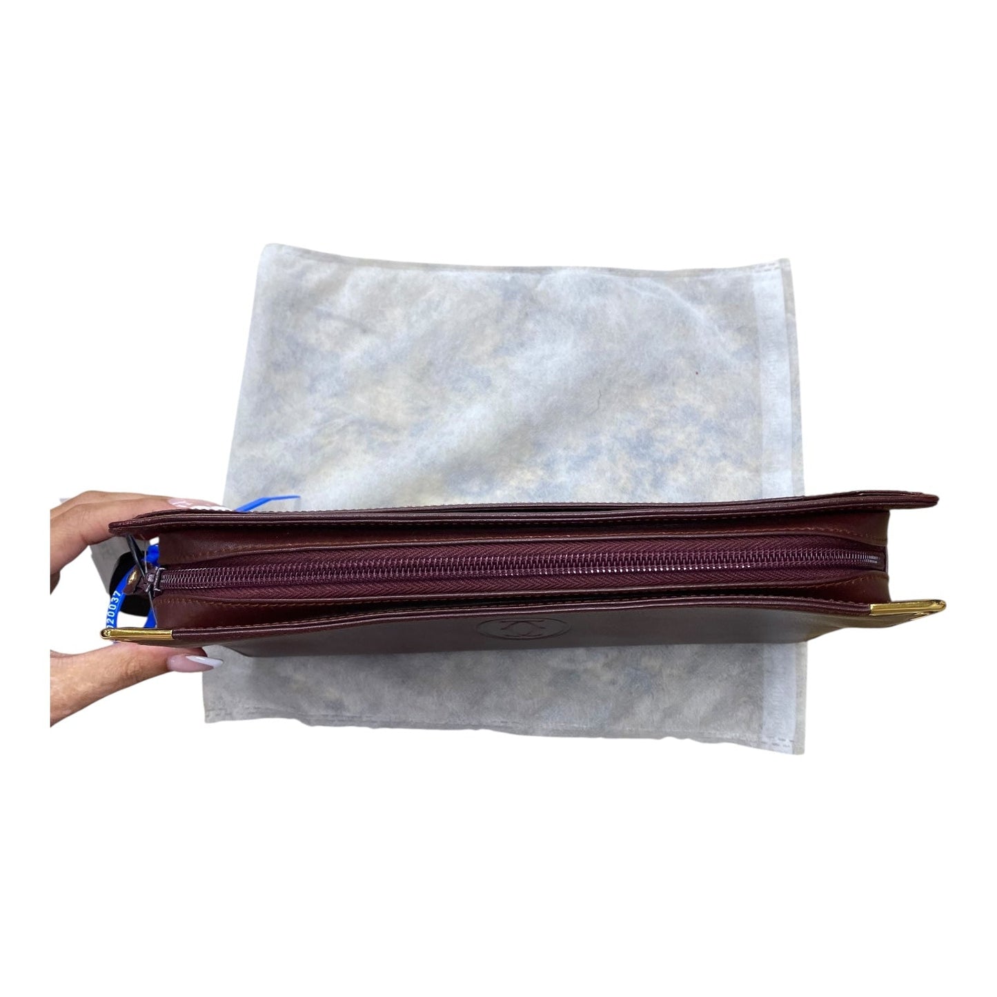 Clutch Luxury Designer By Cartier In Gold & Red, Size:Medium