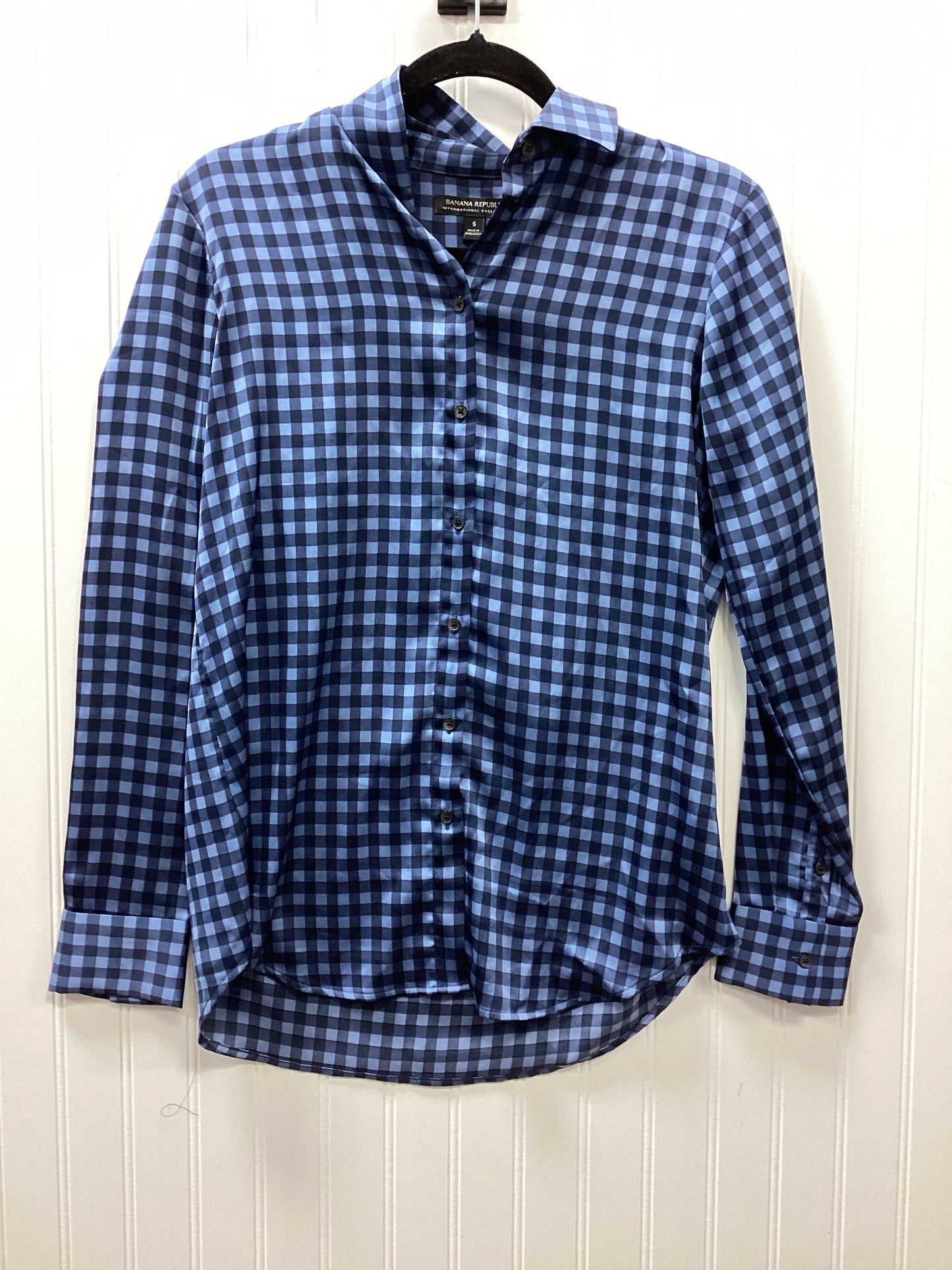 Blouse Ls By Banana Republic In Blue, Size:S