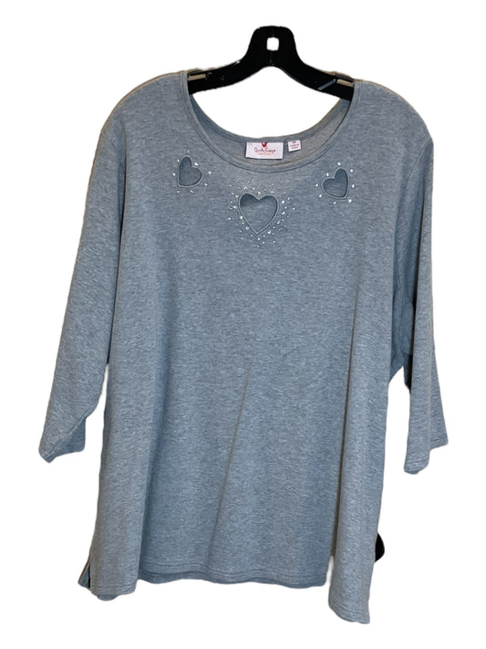 Grey Top 3/4 Sleeve Quaker Factory, Size 3x