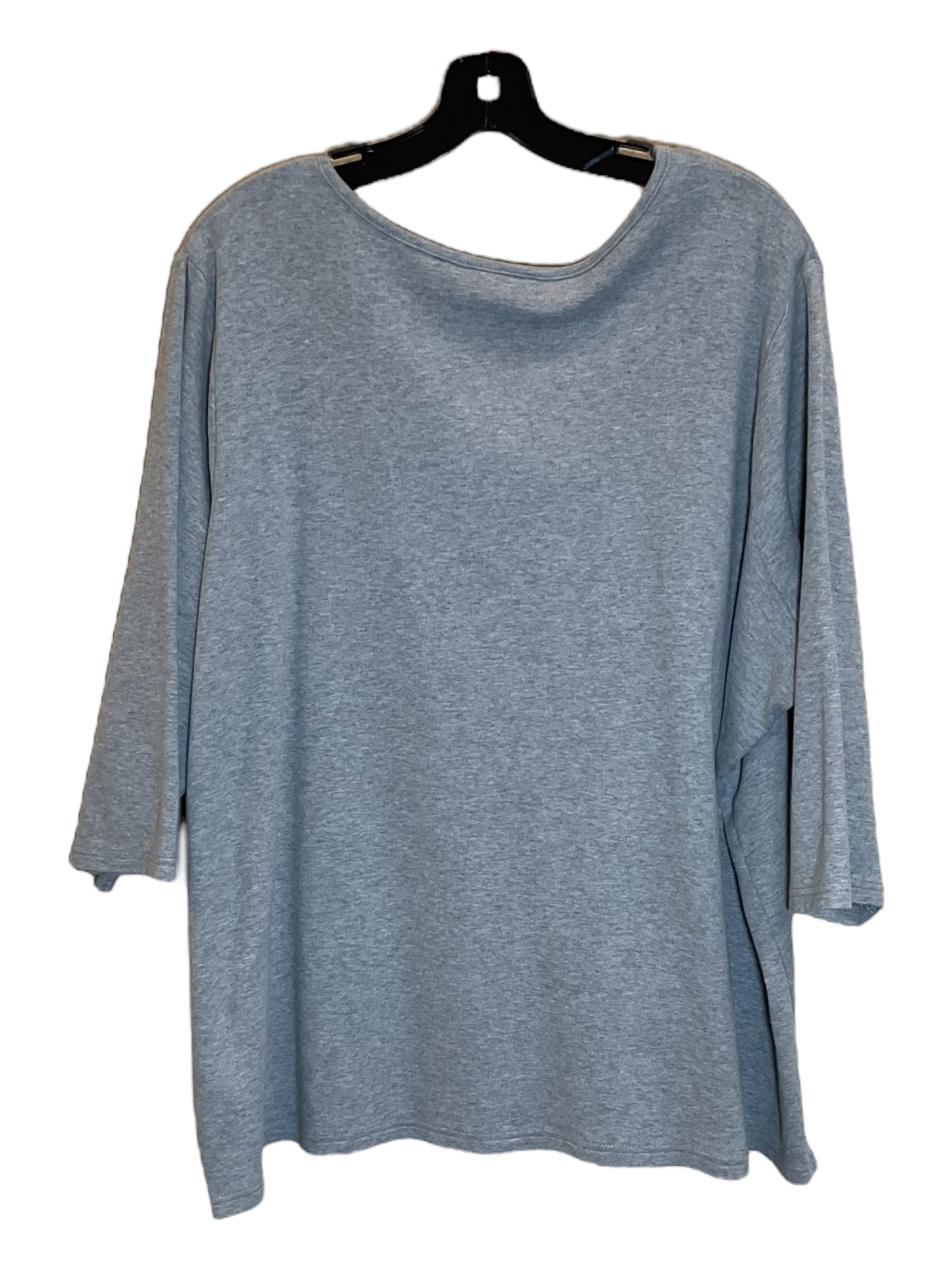 Grey Top 3/4 Sleeve Quaker Factory, Size 3x