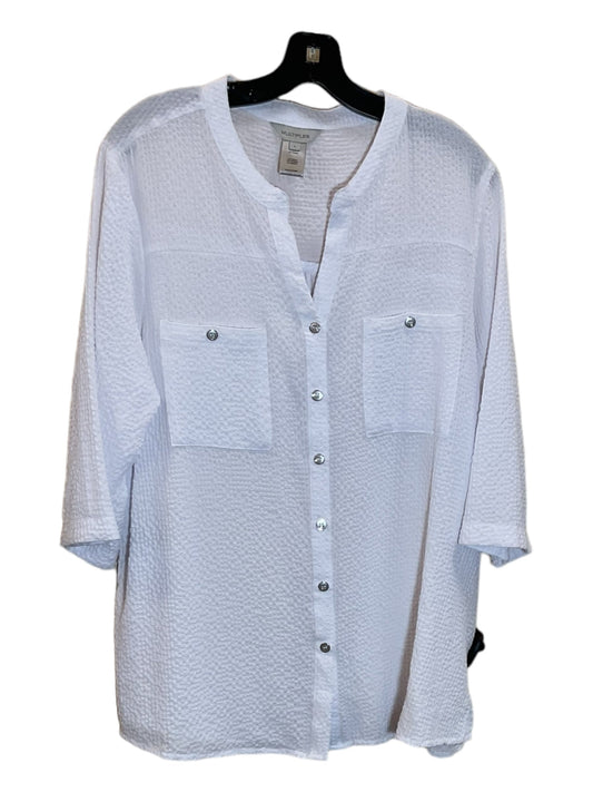 White Top 3/4 Sleeve Multiples, Size L