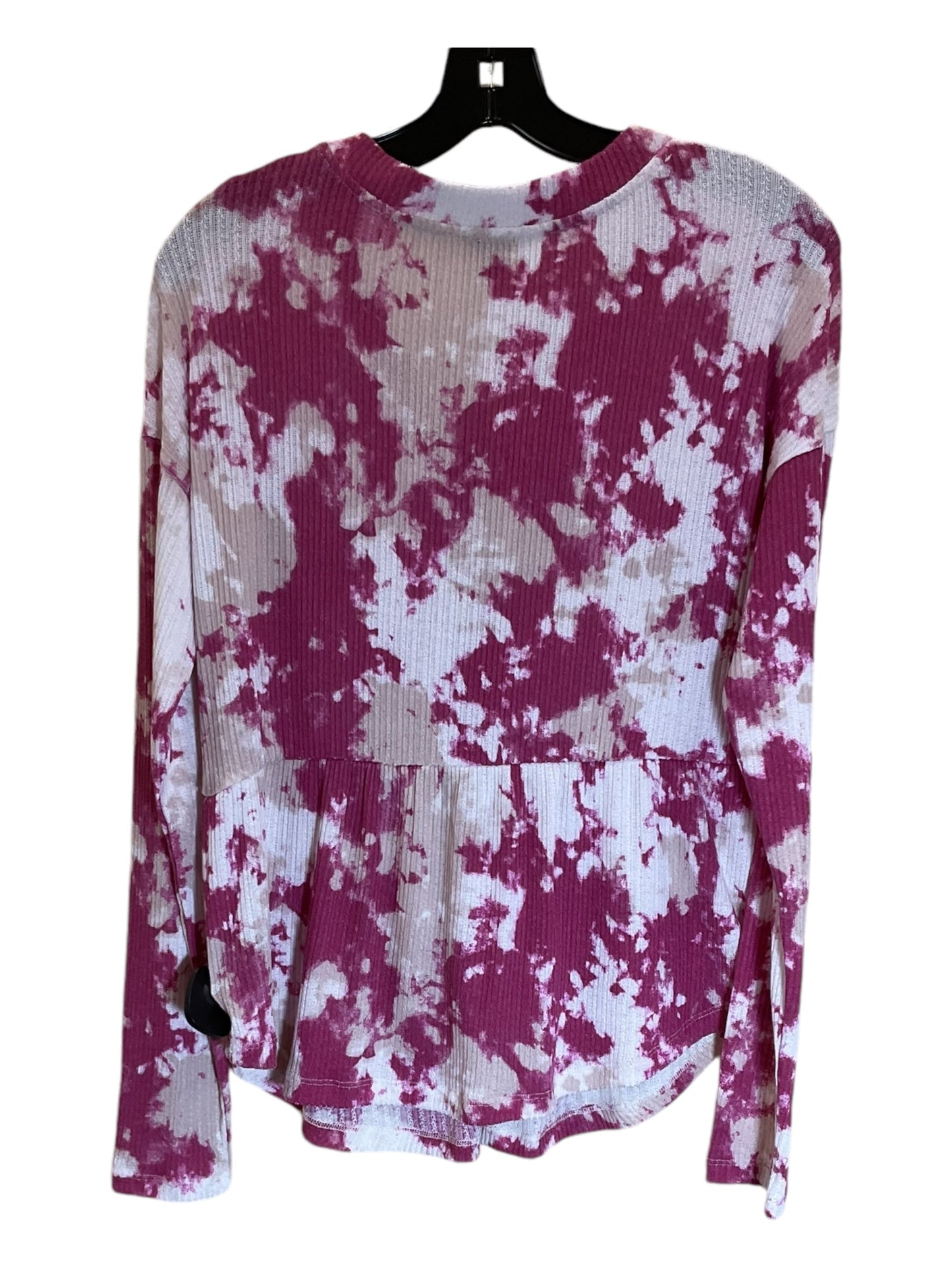 Top Long Sleeve By Lee In Pink & White, Size: S