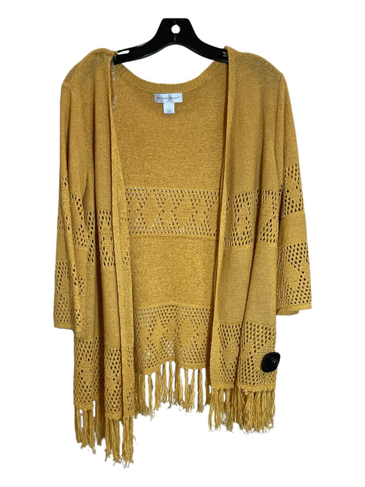 Sweater Cardigan By Christopher And Banks In Yellow, Size: L