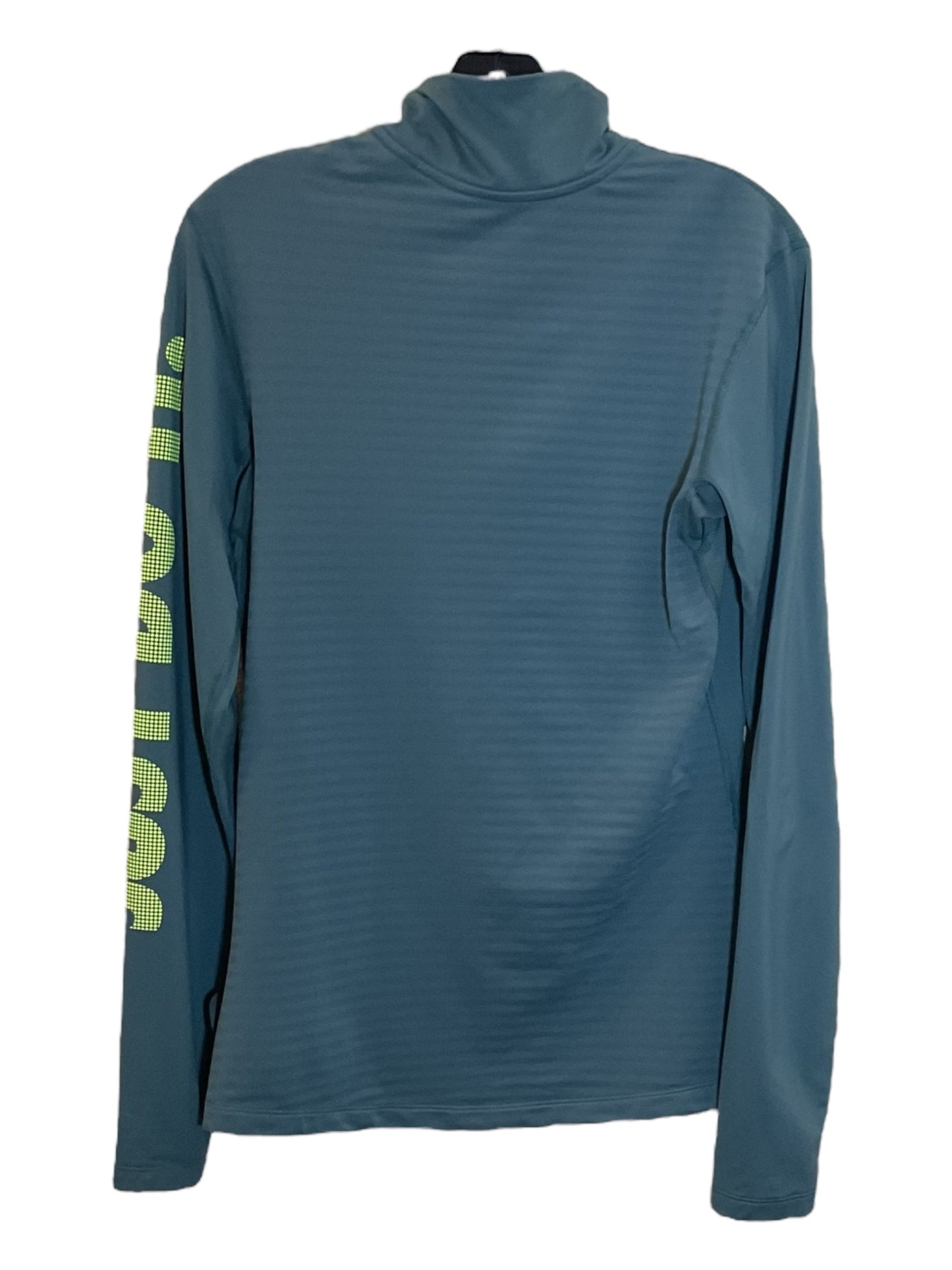Green Athletic Top Long Sleeve Collar Nike Apparel, Size L