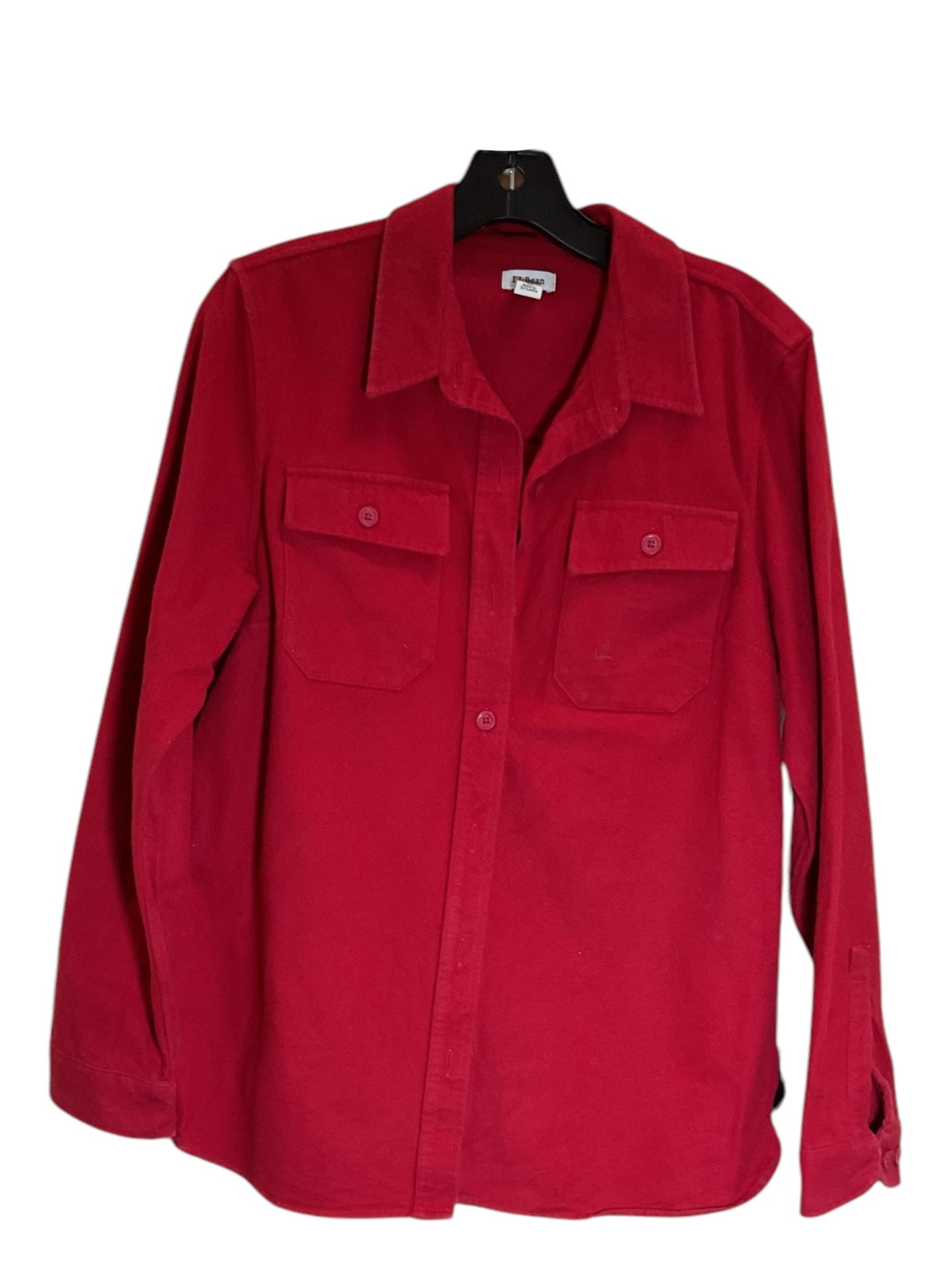 Jacket Shirt By L.l. Bean In Red, Size: M