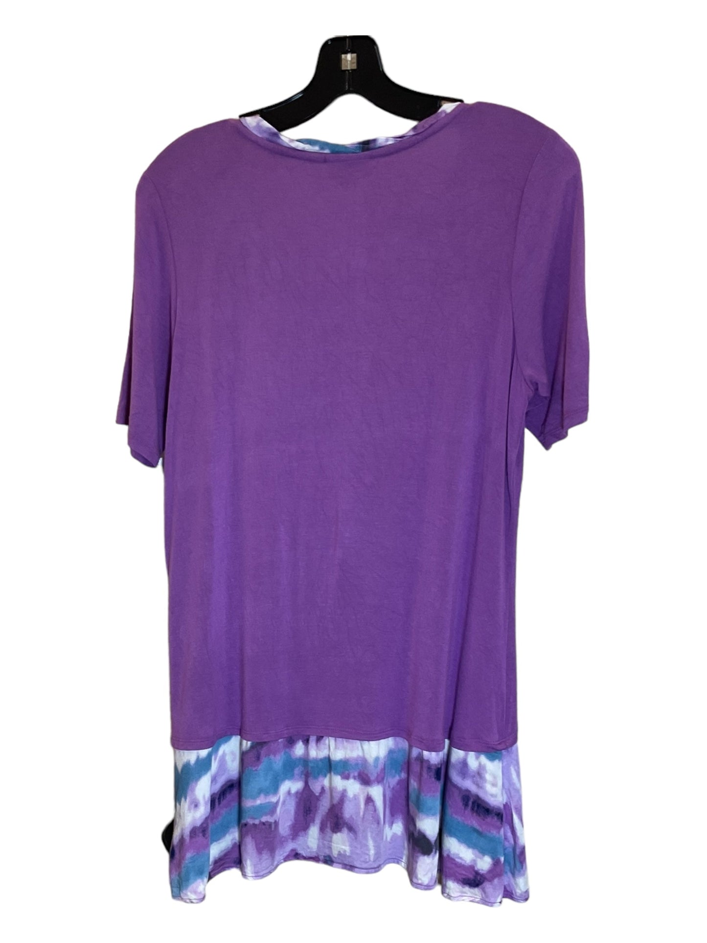 Purple Tunic Short Sleeve Logo, Size Petite  Medium