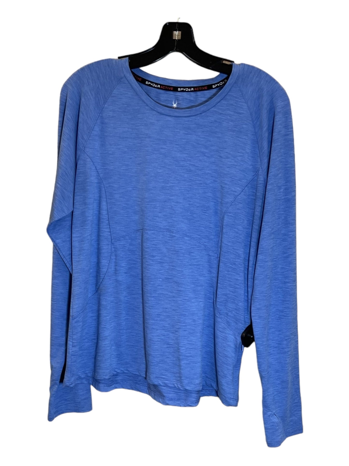 Blue Athletic Top Long Sleeve Crewneck Spyder, Size L