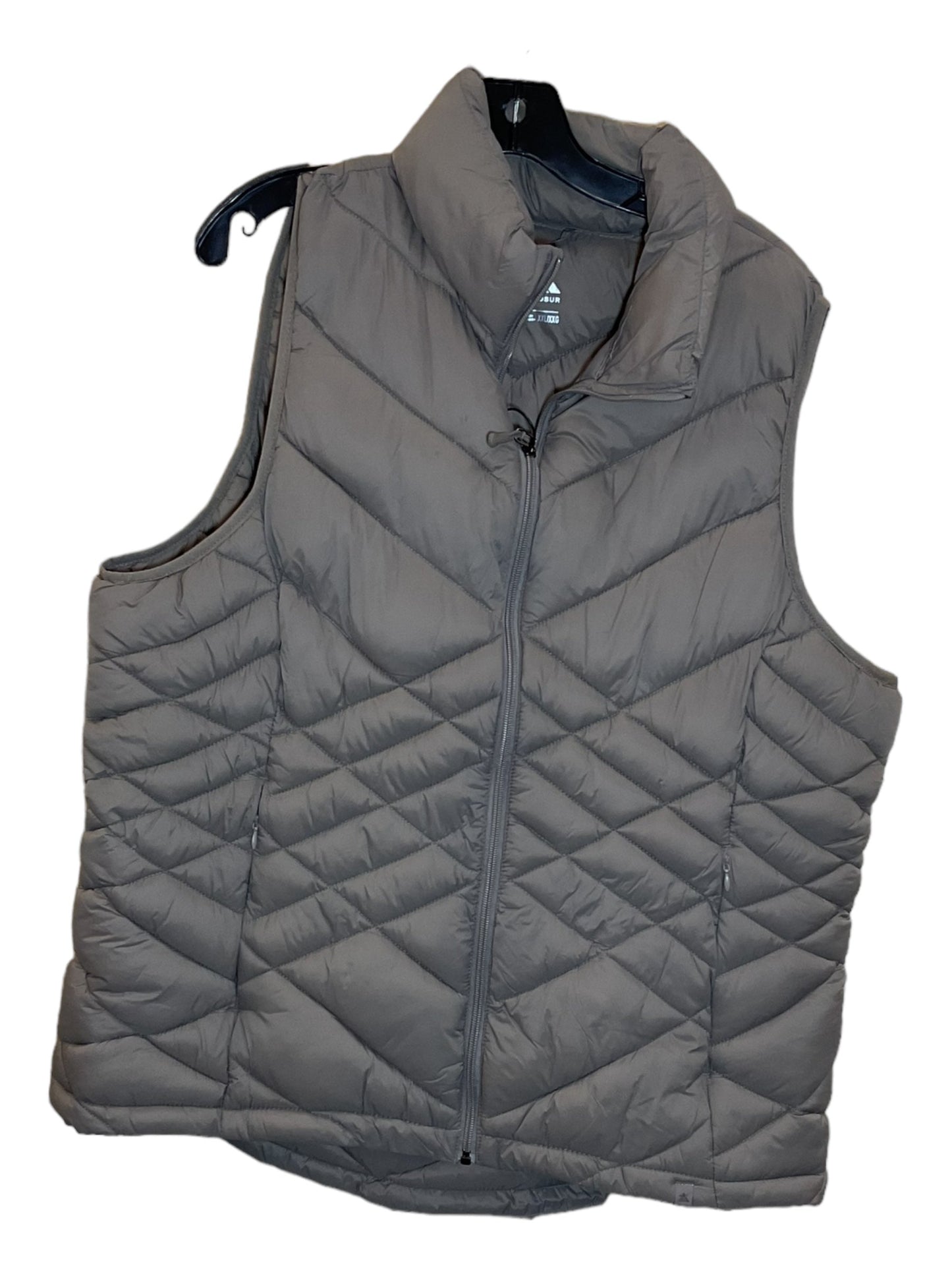 Taupe Vest Puffer & Quilted Zero Xposure, Size 1x