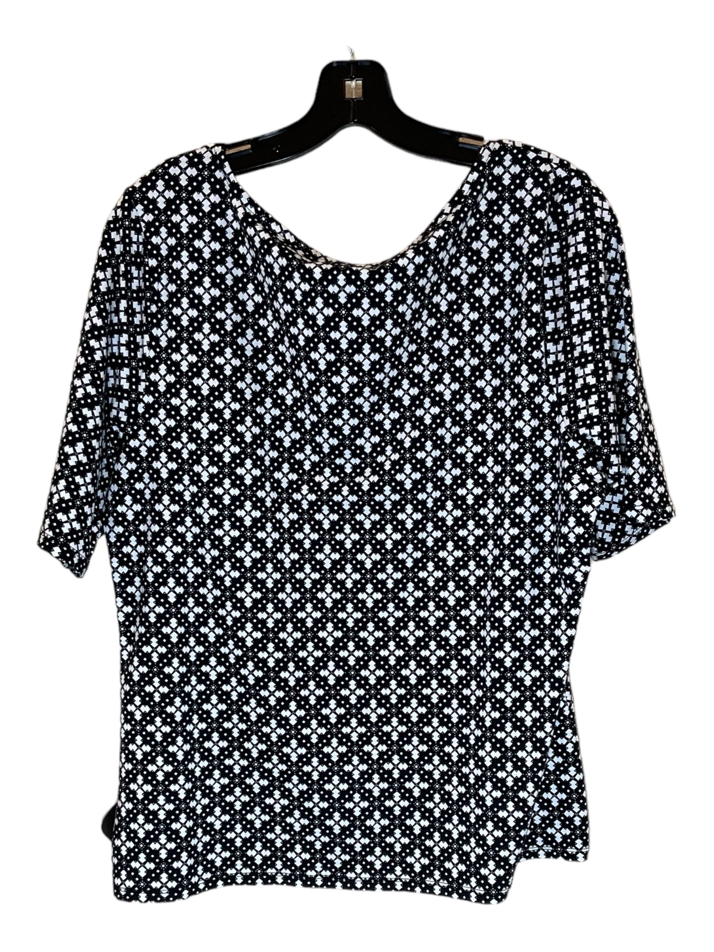 Black & White Top Short Sleeve Croft And Barrow, Size Xl