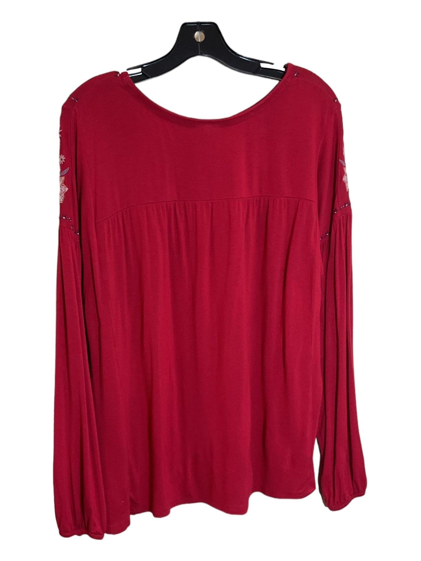 Red Top Long Sleeve Knox Rose, Size L
