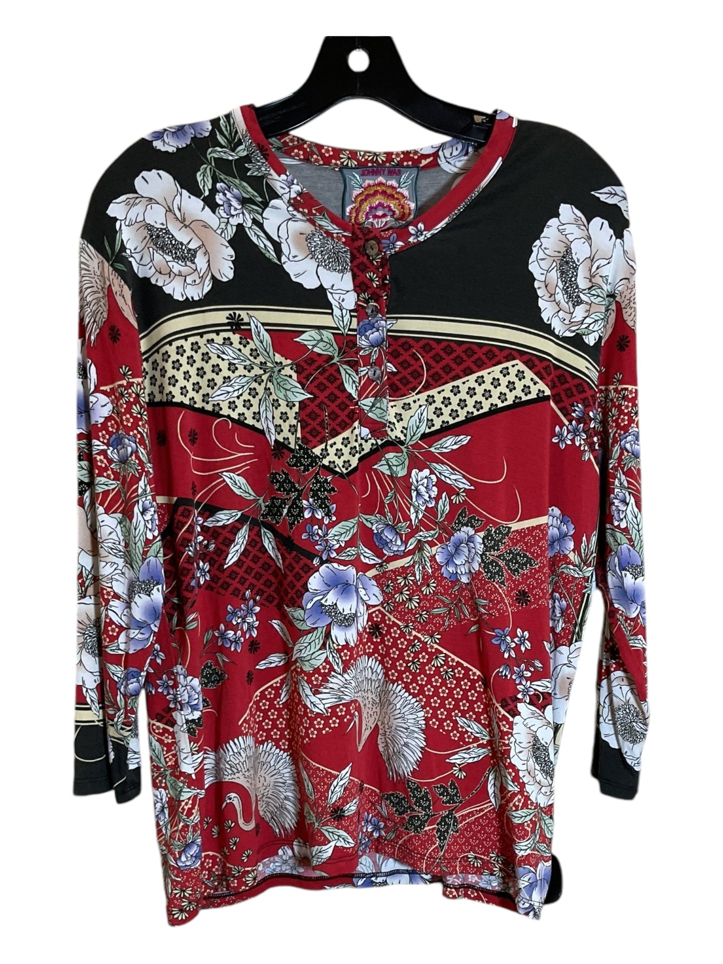 Top Long Sleeve By Johnny Was In Red, Size: S