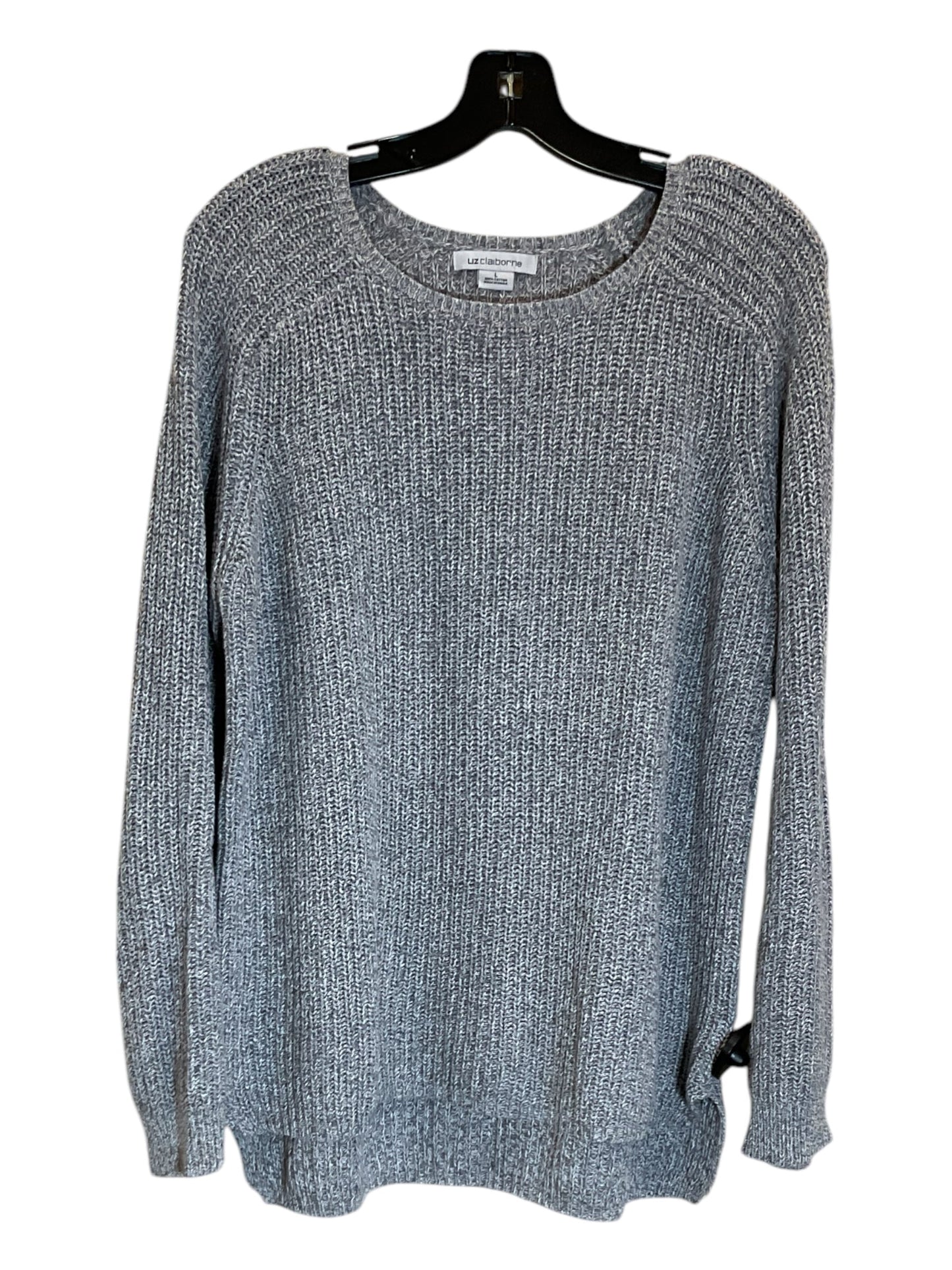 Sweater By Liz Claiborne In Grey, Size: L