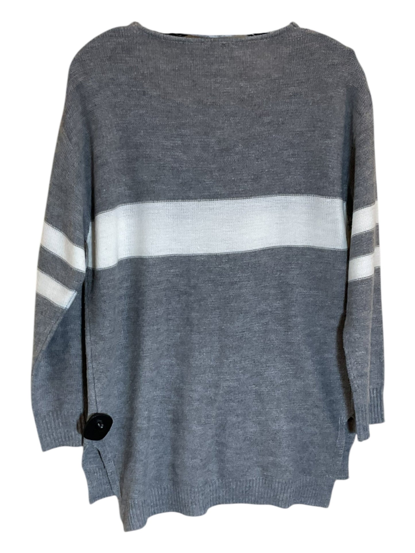 Sweater By Clothes Mentor In Grey & White, Size: S