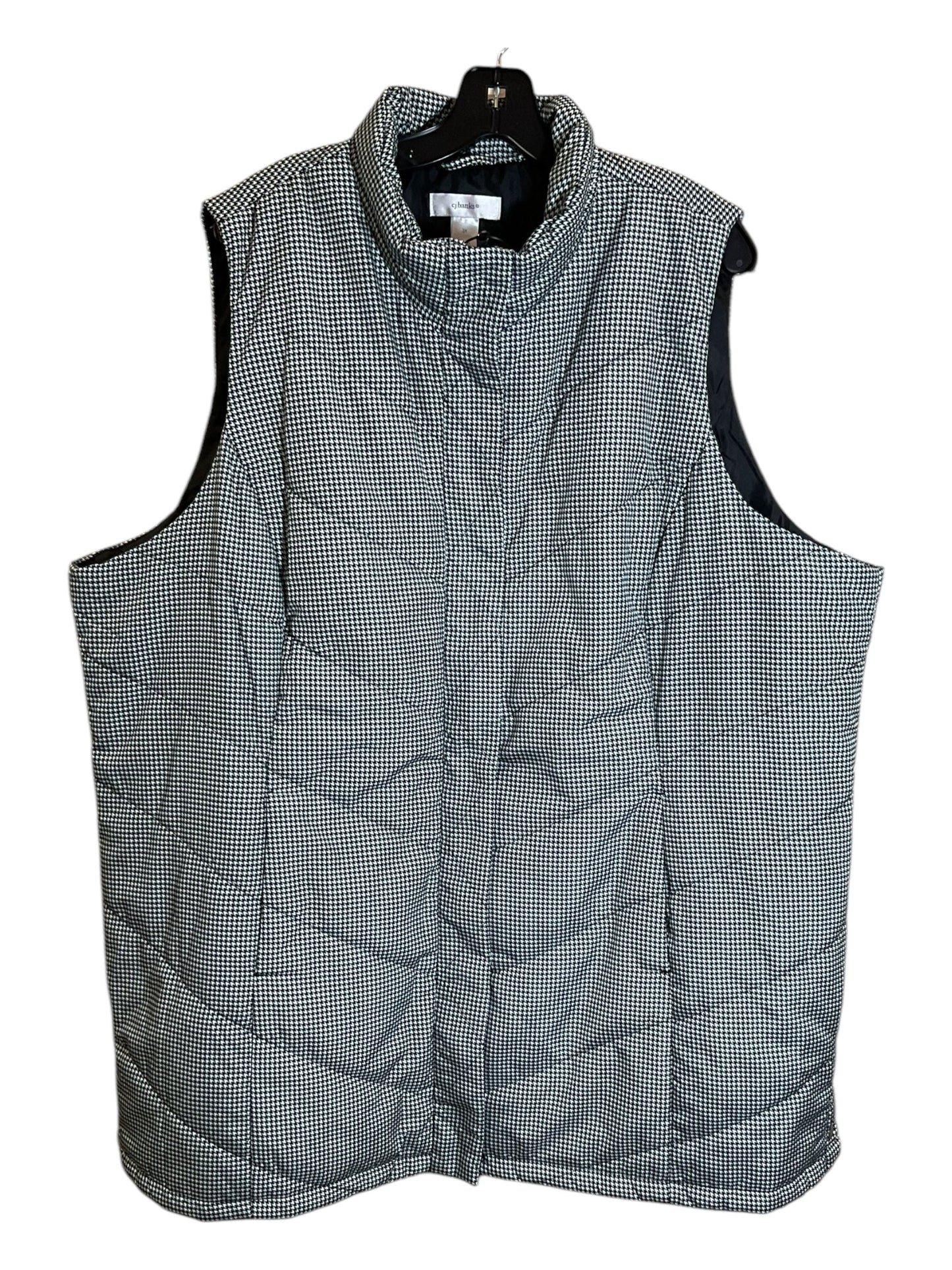 Vest Puffer & Quilted By Cj Banks In Black & White, Size: 3x