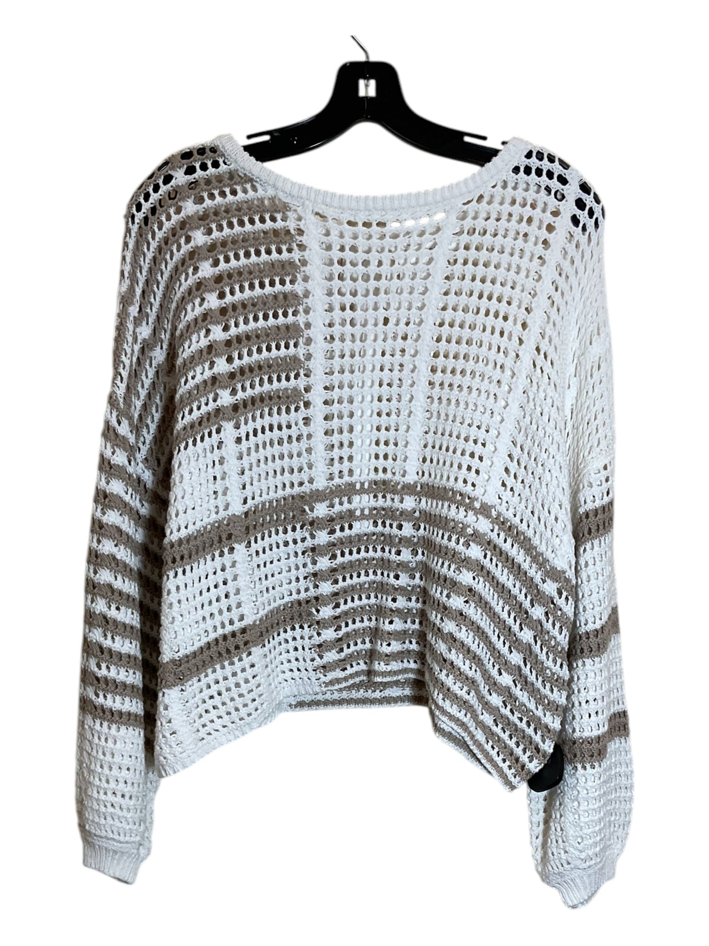 Top Long Sleeve By Blu Pepper In White, Size: L