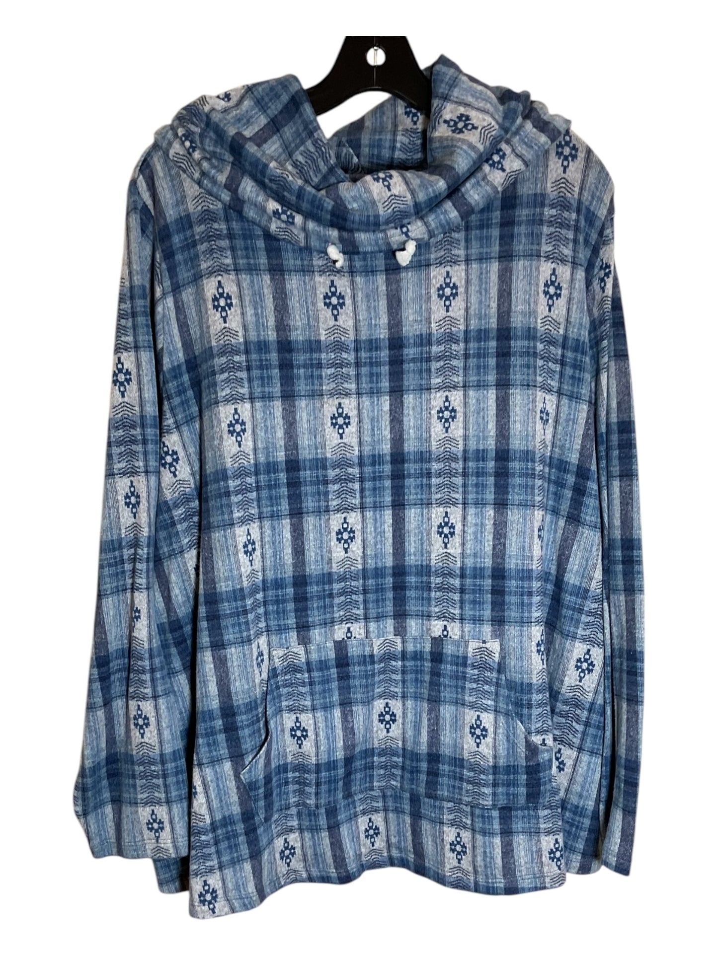 Top Long Sleeve By Avenue In Blue, Size: 3x