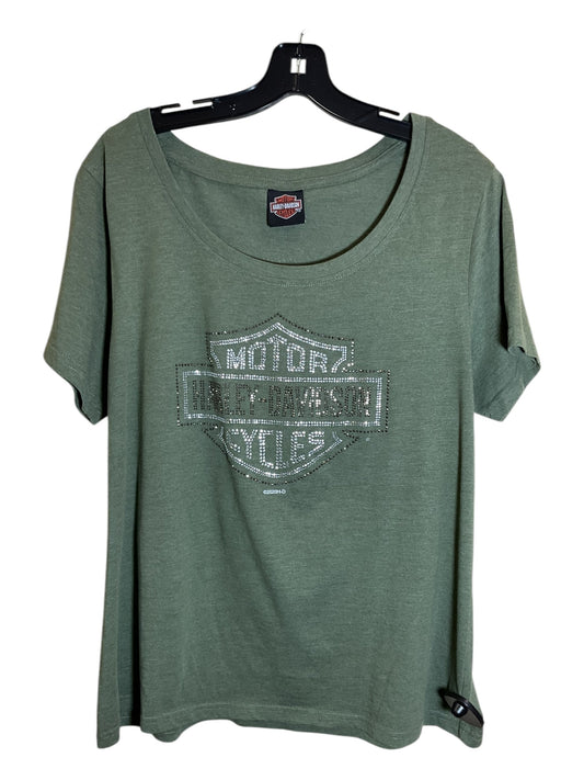 Top Short Sleeve By Harley Davidson In Green, Size: 2x