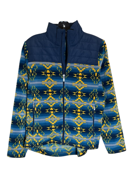 Jacket Fleece By Ariat In Blue & Yellow, Size: M