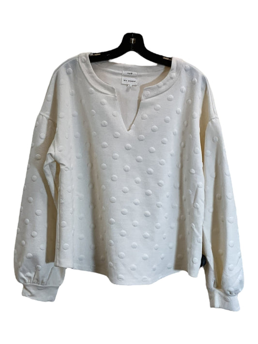 Top Long Sleeve By Blu Pepper In Cream, Size: L