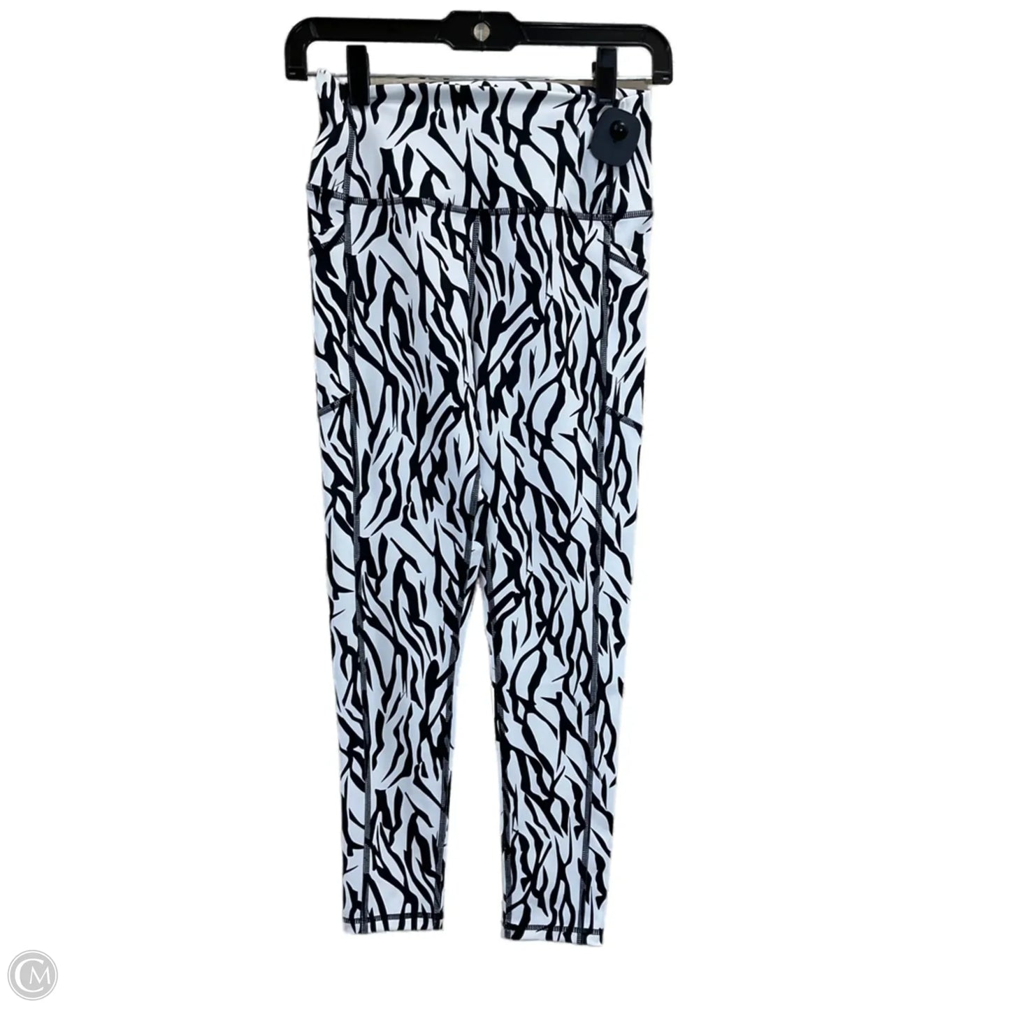 Athletic Leggings By Zyia In Black & White, Size: M