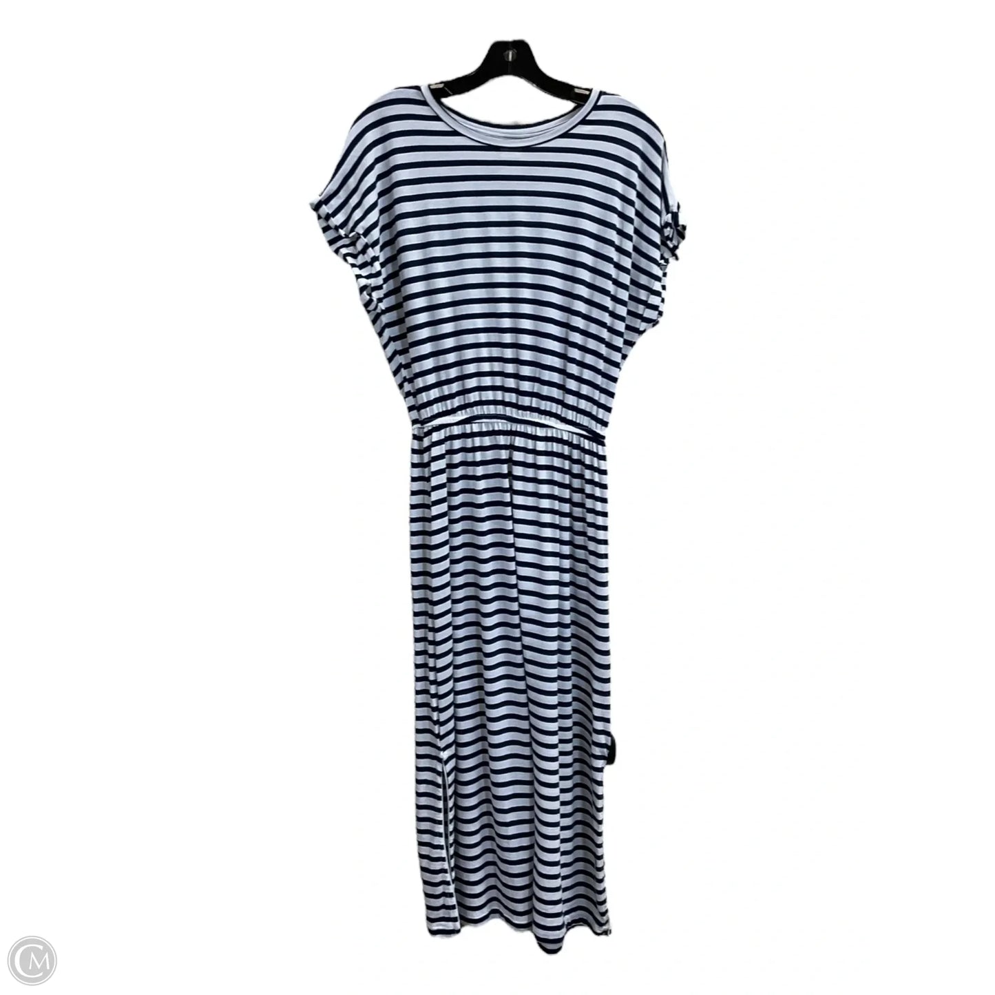 Dress Casual Midi By H&m In Blue & White, Size: M