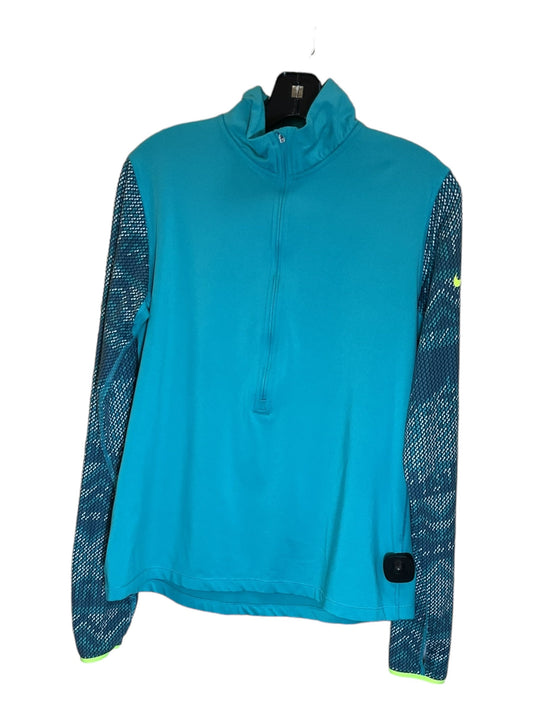 Teal Athletic Top Long Sleeve Collar Nike Apparel, Size Xl