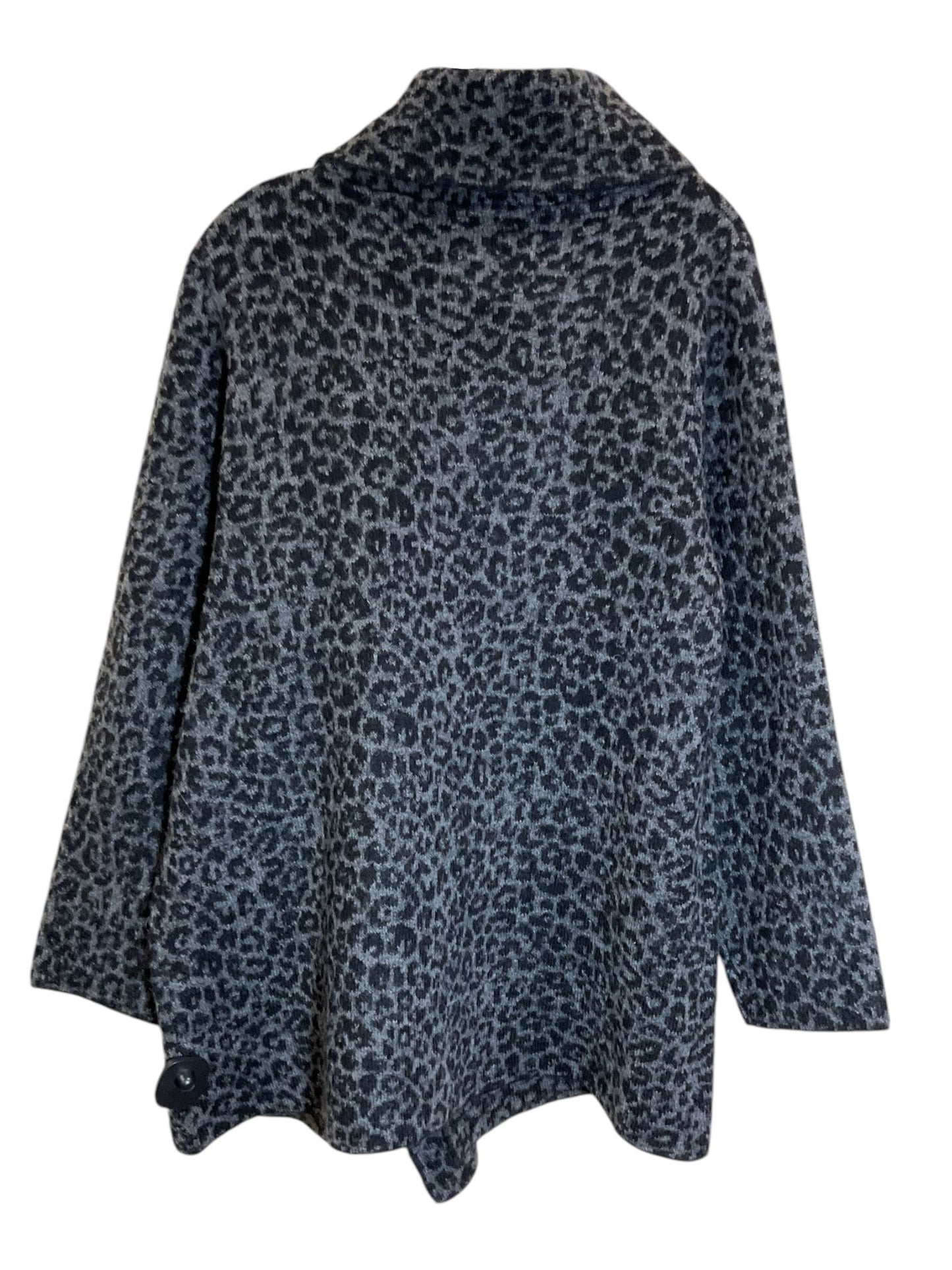 Sweater Cardigan By Christian Siriano In Black & Grey, Size: 1x