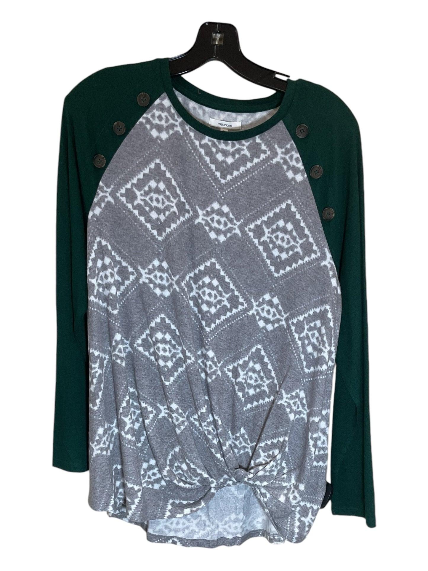 Top Long Sleeve By Maurices In Green, Size: L