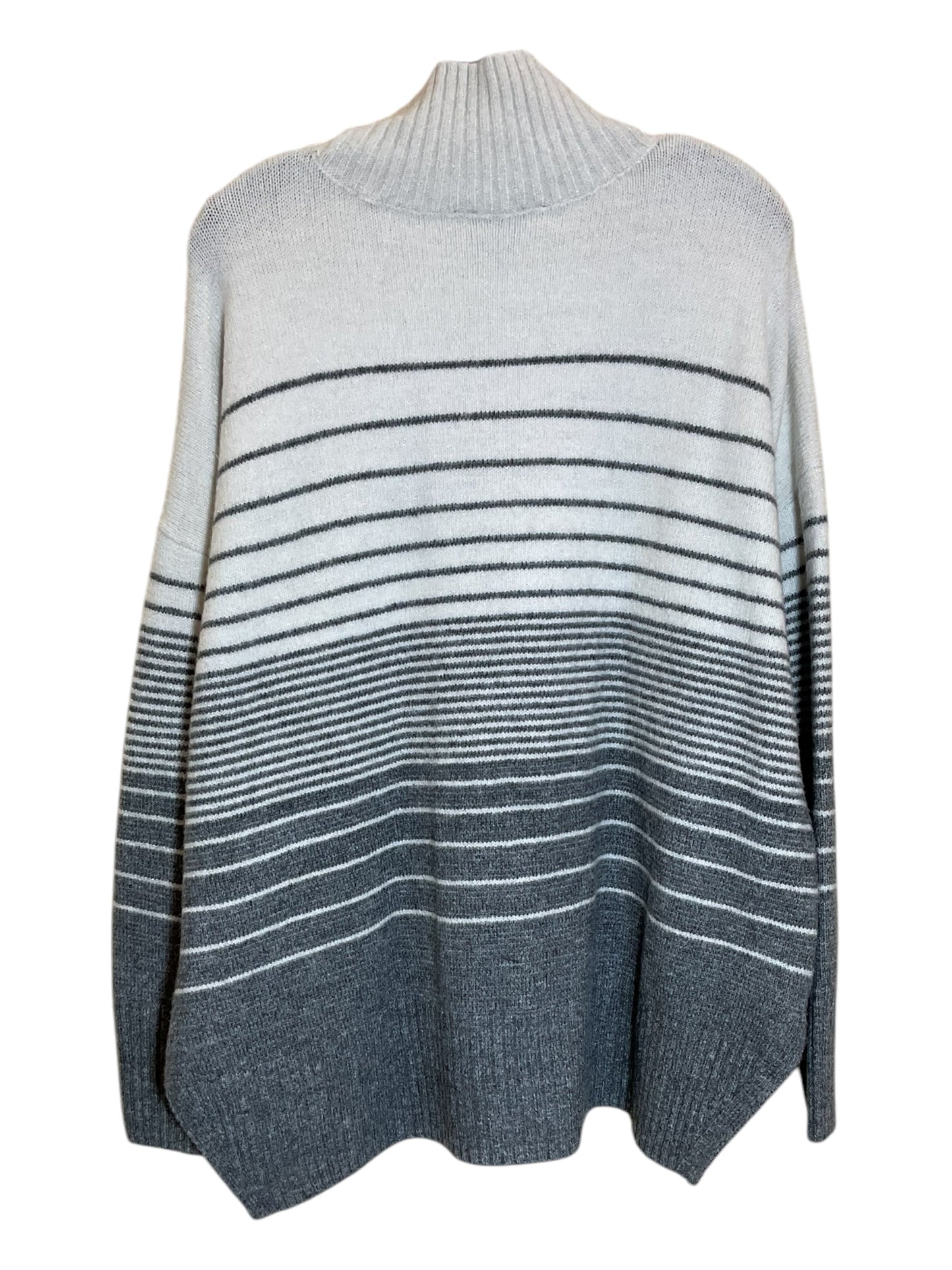 Sweater By Simply Vera In Grey & White, Size: 1x