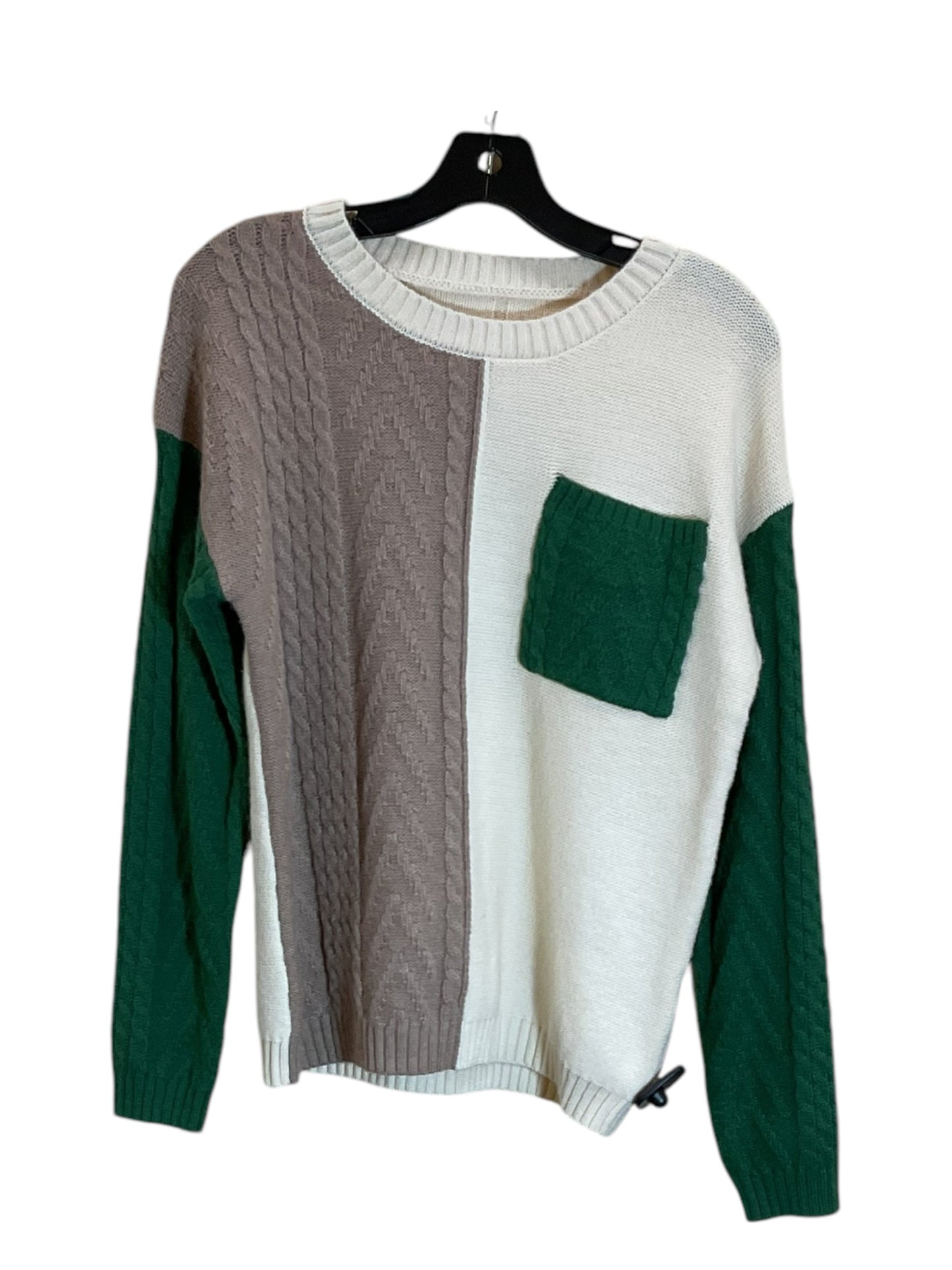 Sweater By Clothes Mentor In Green & Tan, Size: S